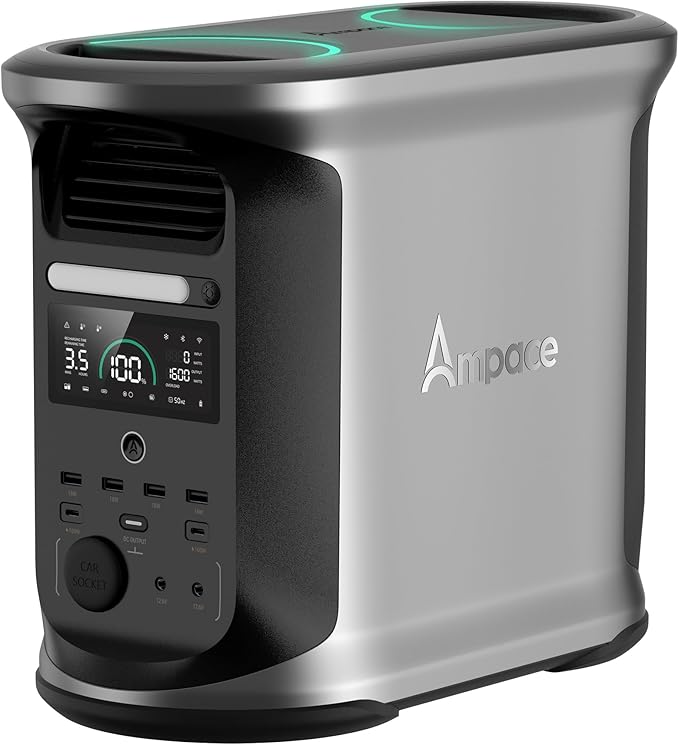 Portable Power Station Andes 1500, Full Charge in 55 Min, 1462Wh LiFePO4 Battery, 2400W (Peak 3600W) Solar Generator for Home Backup, Power Outages, Camping & RVs(Solar Panel Optional)