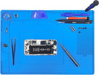 Kaisi Soldering Mat,15.35" x 10.6" Inch Heat Resistant Silicone Work Mat,Solder Pad for Soldering,Screws,Tools Repair Pad,Soldering Gun Iron Workbench Protection