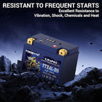 YTX4L-BS Lithium Motorcycle Battery, ATV Battery 12V 2.5AH 250CCA Compatible with Scooter, Snowmobile, Jet Ski, Scooter, PWC & More