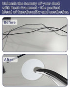 1-3/8 in. Hole Saw with 10PCS White Desk Grommet - Cable Management Kit for TV, Office, and Home Table - Hide Wires Behind Wall, TV Wall Cable Pass Through, Desk Cable Hole Covers