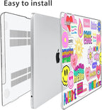 Compatible with MacBook Air 13 inch Case 2025 2024-2022 M4 A3240 M3 A3113 M2 A2681, Plastic Hard Shell&Keyboard Cover&Screen Film&Webcam Cover for MacBook Air 13.6 inch Case, Trendy Patches