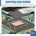 PATIKIL Copper Heatsink Pad Shims, 24 Pcs 15x15x0.6mm Copper Pad Shim IC Chipset GPU CPU Thermal Heatsink for Cooling Laptop Desktop Computer