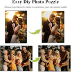 Custom Puzzle, Personalized Puzzle for Photos, Customized Puzzle 120/200/300/500/1000/1500 Pieces for Family, Christmas, Pet, Birthday, Wedding Gift