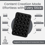 SUCKY Silicone Suction Phone Case Adhesive Mount - Anti-Slip Holder, Hands-Free Fidget Toy, Phone Accessory for iPhone and Android (Deep Black, Single Sided)