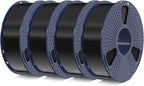 SUNLU PETG Filament 1.75mm 4KG Bundle, Less Stringing and Good Layer Adhesion, Individually Vacuum Packed, 3D Printer Filament 4kg, 1kg per Spool, Pack of 4, 4 Colors, 4 petg Black