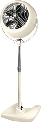 Vornado VFAN™ Sr. Pedestal Vintage Fan Retro Metal Standing Air Circulator for Cooling & Décor 3 Speeds, Adjustable Tilt Vintage White