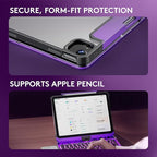GUSGU Transparent Case with Wireless Keyboard for iPad 10.2-in (7th, 8th, and 9th Gen), 7 Colors Backlight, Trackpad, 360°Rotating Stand, Tech Style