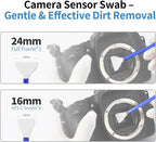 Camkix 14-in-1 Camera Lens Cleaning Kit - Includes Advanced Large Silicone Air Blower, 2in1 Lens Cleaning Pen, Dry Swabs, Cleaning Paper, 30 ML Optical Lens Spray for Mirrorless Cameras, APS-C, DSLR