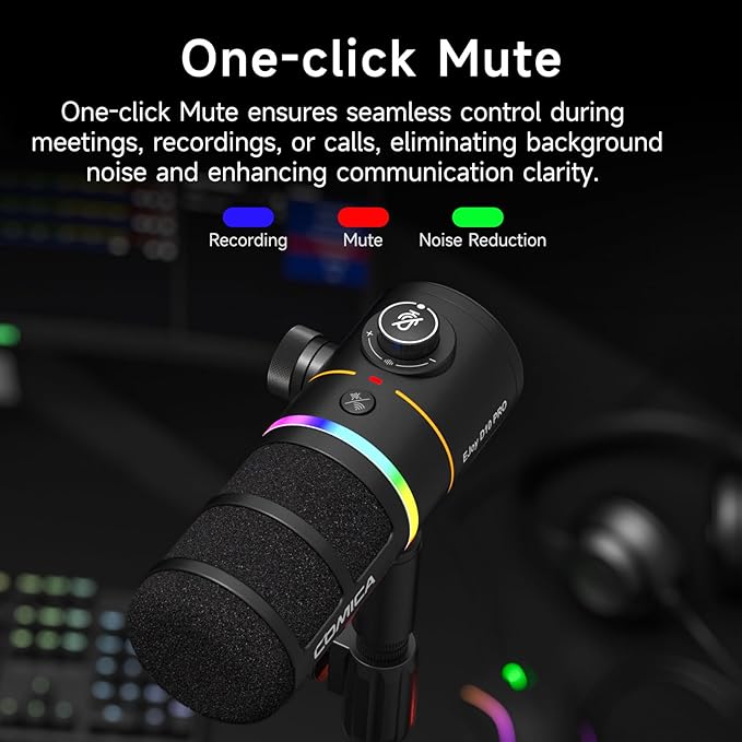 EJoy D10 PRO(D) Combo Dual-Channel Wireless USB Gaming Microphone – RGB Dynamic Mic with Wired/Wireless Modes, XLR/USB-C, Real-Time Monitoring, Studio Mic for Gaming, Streaming, Podcast, Recording