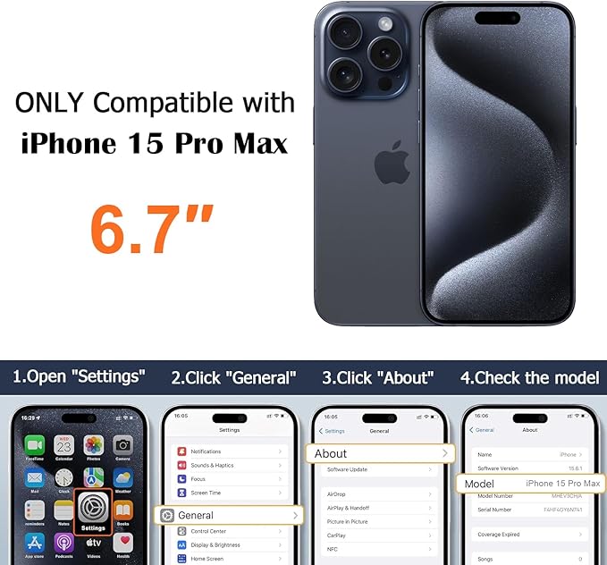 Designed for iPhone 15 Pro Max Case Compatible with Magsafe Cover Camera Lens Protector Military Grade Protection Shockproof Soft TPU Slim Magnetic Phone Case for iPhone 15 Pro Max Blue