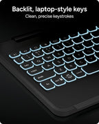 ZAGG Rugged Book Detachable Case and Magnetic-Hinged Keyboard for iPad Air, iPad Air 2, iPad 9.7, iPad 9.7 Pro - Multi-Device Bluetooth Pairing, Backlit Keyboard - USB-C to USB-C Cable Included, Black