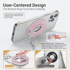 OPSO Magnetic Phone Ring Holder for MagSafe, 360 Degree Rotation Silicone Finger Ring Grip Stand Holder, Adjustable Kickstand, Compatible with iPhone 16 15 14 13 12/Pro/Max, Samsung and All Smartphone
