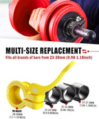 Narrow Barbell Clips 2.5cm Width for Olympic Bars, 0.9-1.18inch Adjustable Weight Clamps, Quick Release Locking Collars for Weightlifting