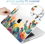 MEEgoodo Case for MacBook Air M4/M3/M2 13.6 inch 2025 2024 2022, Fit Model A3240 A3113 A2681, Compatible with MacBook Air 13 inch, Laptop Hard Shell Case with Keyboard Cover, Tropical Cactus