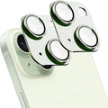 2 Pack Camera Lens Protector for iPhone 15 / iPhone 15 Plus,[Not Easy to Breakn ] AR Tempered Glass Strong Adsorption Metal Camera Cover Screen-Light Green
