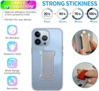Universal Phone Grip for Smartphones& Mini Tablets - Phone Holder for Hand for Back of Phone - Wireless Charging Compatible (Silver) -2Pack