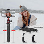 Camera Tripod, Famall Flexible Tripod Stand for Phone with Cold Shoe Phone Mount for iPhone Canon Nikon Sony Cameras