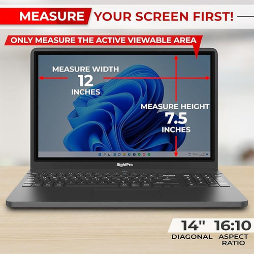 14 Inch 16:10 Laptop Privacy Screen Filter - Computer Monitor Privacy Shield and Anti-Glare Protector