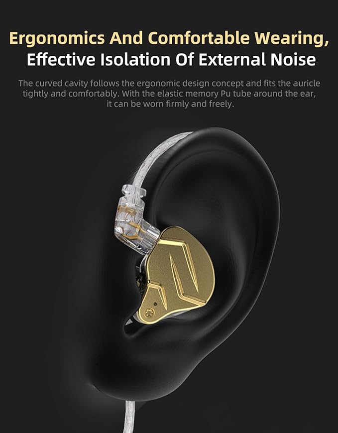 KZ ZSN PRO X Gaming Earbuds in Ear Monitor Headphones, High Fidelity IEMS Earphones, Hybrid Dual Driver Wired Earbuds with 1BA 1DD Detachable Tangle-Free Cable for Computer Tablet (Black, without Mic)