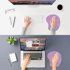 ITNRSIIET Ergonomic Mouse Pad, Cushioned Gel Wrist Rest, Non-Slip Base, Smooth Surface, Compatible with All Mice for Office & Gaming, Desk Accessory, 9.5 x 8.2 inch, Lavender Purple