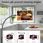 wishacc Tablet Floor Stand with Adjustable Gooseneck Mount, Swivels and Wheels for Bedside, Compatible with iPad, Galaxy Tab, Kindle and Phones