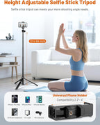 JOILCAN Tripod for iPhone & Camera, 64" Selfie Stick with 360° Ball Head Remote & Phone Holder, Extendable Portable Phone Tripod Stand for Travel Vlog Compatible with Canon Sony DLSR DJI
