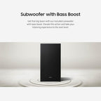 Samsung HW-B550D 3.1 ch Soundbar w/ Dolby Audio, Surround Sound expansion, Bass Boost, Adaptive Sound, DTS Virtual:X, Wireless Subwoofer, 2024