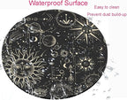 Round Mouse Pad, Celestial Pattern Sun and Moon Mouse Pad, Washable Gaming Mousepads with Lycra Cloth, Non-Slip Rubber Base Computer Small Mouse Pads for Wireless Mouse