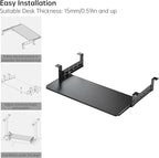 EUREKA ERGONOMIC Adjustable Keyboard Tray Under Desk, 28x11 Inch Large Slide Out Keyboard & Mouse Platform Tray, Wooden Pull Out Computer Keyboard Drawer for Typing Home Office Desk, Black