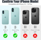 AGVEE 3+3 6 Pack for iPhone 16 6.1" / 16 Plus 6.7" Camera Lens Cover Protector, Bling Glitter & CD-Textured Metal Ring 9H Tempered HD Glass Camera Cover Protector Film, Glitter-Green