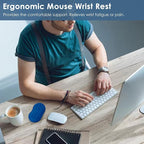VANKEY Ergonomic Mouse Wrist Rest, Soft Mouse Wrist Support Pad with Memory Foam, Non-Slip Base (French Blue)