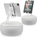 AboveTEK Tablet Pillow Stand Holder for Bed – Ideal Gift for Mom, Hands-Free 360° Swivel iPad/Kindle Pillow Stand for Wife, Grandma – Soft Bean Bag Lap Tablet Holder for 4.7"-12.9" Devices (Grey)