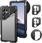 NEEWER S25 Ultra Phone Cage, Mobile Video Rig Phone Stabilizer with 67mm Filter Adapter, 17mm Lens Backplate, T Mount Lens Adapter, Compatible with Samsung Galaxy Moment T Series Lenses, PA082