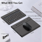 for Samsung Galaxy Z Fold 7 6 5 Keyboard and Mouse, Portable Mini 7.9 inch Bluetooth Keyboard with Leather Stand Case and Pen, 4 in 1 Travel Set for Z Fold7 6 Accessories,Black