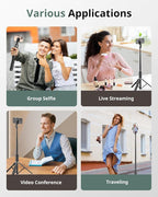Sensyne 63" Selfie Stick Tripod, Extendable Phone Tripod with Wireless Remote Compatible with Cell Phones for Selfies, Photography,Video, Live Stream