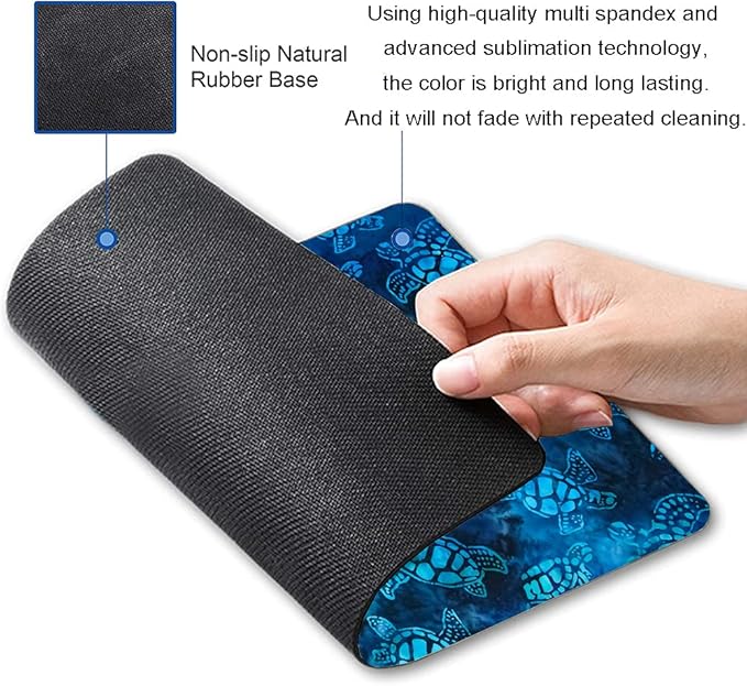 Mouse Pad, Animal Mouse Pad Custom Design, Square Waterproof Mouse Pad Non-Slip Rubber Base MousePads for Office Laptop, 9.5"x7.9"x0.12" Inch(Sea Turtle)
