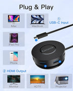 USB C Hub, 7 Ports Type C Multiport Adapter with Dual 4K HDMI, 100W PD Charging, 2* USB 3.0 5Gbps Port,Gigabit Ethernet, TF Card Reader, for MacBook Air, MacBook Pro (USB C Dock Dual HDMI)