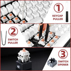 RUNJRX Keyboard Lube Kit with Switch Opener,Tweezers,Keycap Puller,Switch Puller,4-Claw Grabber,Switch Lube Brush for Custom Keyboard, Keyboard Lube Tools