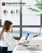 Urmust Laptop Notebook Stand Holder Adjustable Ultrabook Stand Riser Portable Compatible with MacBook Air Pro HP Dell XPS Lenovo All laptops 10-15.6"(Silver)