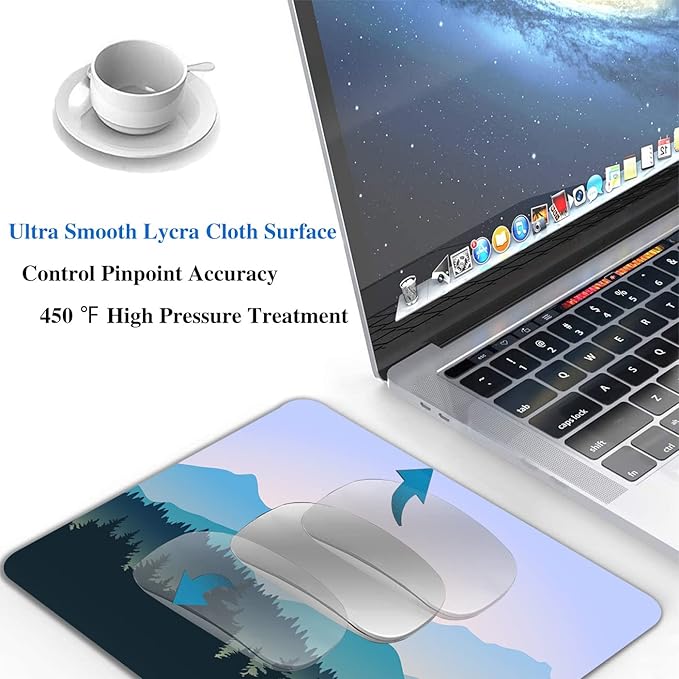 Mountain Landscape Mouse Pad, During Sunrise Mouse Pad for Design, Anti-Slip Rubber Base Wireless Mouse Pads for Laptop