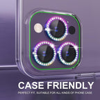 Choiche [3+1 for iPhone 14 Pro/iPhone 14 Pro Max Camera Lens Protector Bling, 9H Tempered Glass Camera Cover Screen Protector Metal Ring Decoration Accessories (Diamond-Colorful)