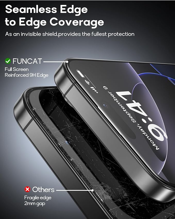 3 Pack for iPhone 12 Pro Max Tempered Glass Screen Protector:9H+ Durable, Auto Positioning, Bubble Free, High Definition, Easy Installation