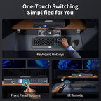 TESmart Quad Monitor HDMI+DP MST KVM Switch 4 Monitors 4 Computers 4K@60Hz, USB 3.0 KVM Docking Station, Audio&Microphone, EDID emulators, Hotkey Switch, Rack-Ears, with Input Cables