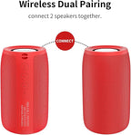 Bluetooth Speaker,MusiBaby Wireless,Outdoor, Waterproof,Portable Speaker,Dual Pairing, Bluetooth 5.0,Loud Stereo,Booming Bass,24H Playtime for Home&Party,Gifts(Pure Red)