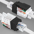 Everest 45° Angled RJ45 Cat6A Keystone Jacks 10-Pack in Black - Slim Profile Female RJ45 Connectors - Cat 6A Keystone Jack - Compatible with 45° Angled Speed Termination Tool - 45Term (B0BL3GS7ZY)