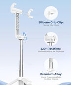 67‘’ Selfie Stick, Phone Tripod with Wireless Remote Control, Portable Selfie Stick Tripod for Photograph, Live Streaming, Video Recording, Compatible with All Cell Phones, White