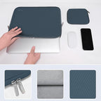 MOSISO Laptop Case 15 inch, 15 inch Laptop Sleeve Bag Compatible with MacBook Air 15 M4 A3241 M3 A3114 M2 A2941 2025 2024 2023, Dell XPS 15, Neoprene Computer Sleeve Bag with Small Case, Haze Blue