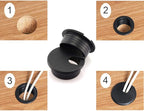HJ Garden 2pcs 1-1/2 inch Desk Wire Cord Cable Grommets Hole Cover Office PC Desk Cable Cord Organizer Plastic Cover Black