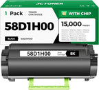 58D1H00 Black High Yield Toner Cartridge with Chip Replacement for Lexmark MS725 MS821 MS822 MS823 MS824 MS825 MS826 MX721 MX722 MX725 MX822 MX824 MX826 Ink Laser Printer dvn dn de ade adhe adxe n