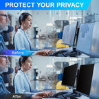 Magnetic 24 Inch Privacy Screen for Computer Monitor 16:9 Aspect Ratio, Hanging Removable Anti-Blue/Glare Protector Film, Anti Spy Desktop Security Private Filter 24in